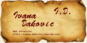 Ivana Daković vizit kartica